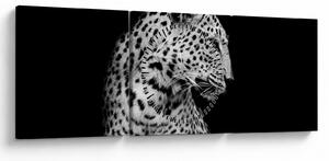 Obraz - Lampart (z zegarem) (90x30 cm)