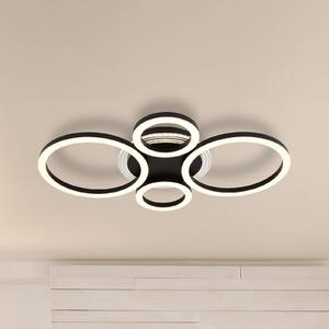 Globo Lampa sufitowa Loretta, czarny, salon / jadalnia, metal