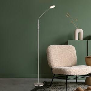 Globo Lampa stojąca Silvio, możliwość ściemniania, aluminiowy / szary / cynkowy, salon / jadalnia
