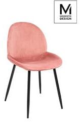 Krzesło SCOOP pudrowy róż - welur, metal MODESTO