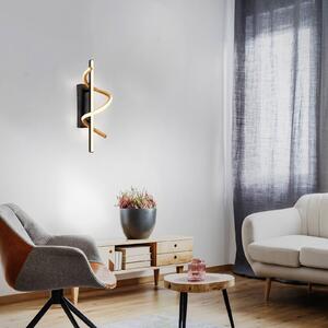 JUST LIGHT. GmbH Kinkiet Emanda, możliwość ściemniania, czarny, salon / jadalnia, metal