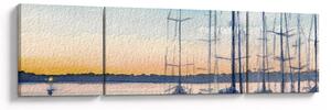 Obraz - Żeglarstwo, akwary (170x50 cm)