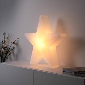 JUST LIGHT. GmbH Oświetlenie dekoracyjne LED na akumulator „Star”, wys. 55 cm, IP44, biała, RGBW Star, możliwość ściemniania, biały / opal, salon / jadalnia, tworzywo sztuczne