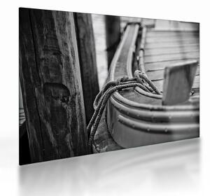Obraz na szkle - Łódź na uwięzi (70x50 cm)