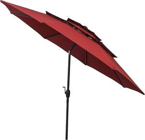 Parasol KOMFOTTEU, potrójny parasol ogrodowy z rczn korb i regulowanym nachyleniem, parasol plaowy, parasol rynkowy, 127 x 63 x 88 cm, do ogrodu, basenu, kawiarni