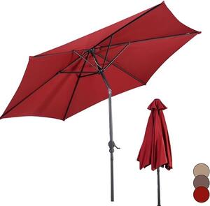 KOMFOTTEU Parasol ogrodowy Ø270 cm, parasol z regulacj nachylenia i ochron przed promieniowaniem UV, parasol z korb, 6-ramienny, z rczn korb, parasol tarasowy i balkonowy
