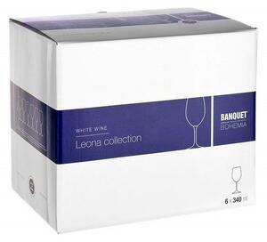 Banquet 6-częściowy komplet kieliszków do białego wina LEONA, 340 ml
