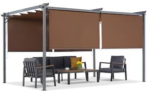 Brązowa pergola tarasowa z roletami La Palma 3x3 Garden Point