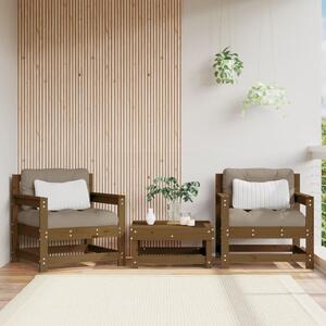 Krzesła ogrodowe, 2 szt., miodowy brąz, lite drewno sosnowe