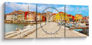 Obraz - Stare istryjskie miasto Poreč, Chorwacja (z zegarem) (90x30 cm)