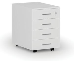 Kontenerek biurowy mobilny SEGMENT, 4 szuflady, 430 x 546 x 619 mm, biały