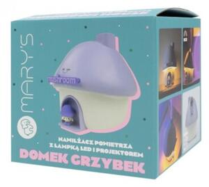 Lampka nocna dla dzieci z nawilżaczem powietrza bezprzewodowa RGBW fioletowo-biała grzybek LED 2.5W Mary's