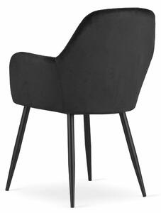 EMWOmeble Krzesła z podłokietnikami DAKAR 3712 czarny welur / 2 sztuki