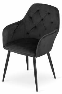 EMWOmeble Krzesła z podłokietnikami DAKAR 3712 czarny welur / 2 sztuki