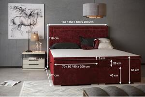 Stylowe łóżko kontynentalne z zagłówkiem i materacem GIANI 90/120/140/160/180 x 200 cm
