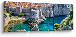 Obraz - Dubrownik (z zegarem) (90x30 cm)
