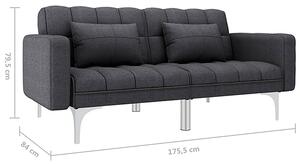 Rozkładana dwuosobowa ciemnoszara sofa - Distira 2D
