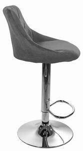 EMWOmeble Krzesło barowe KAST ▪️ 3435 ▪️ aksamit szary / baza chrom