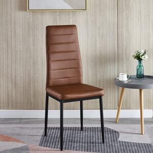 Krzesło do salonu Fabia brązowe tapicerowane eko skóra