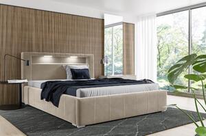 Łóżko tapicerowane pikowane z materacem Palermo 160x200 Beżowe