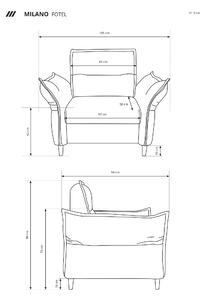 EMWOmeble Fotel do salonu MILANO | kolor do wyboru
