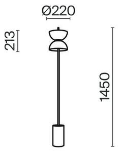 Lampa stojąca podłogowa nowoczesna czarno-biała podwójny klosz LED 11W KYOTO Maytoni