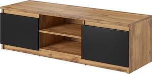 MINIO Komoda RTV DIDI 120 cm, bez oświetlenia LED - Dąb Wotan/Czarny grafit