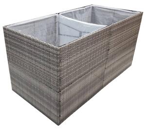 Donica ogrodowa, szara, 157x80x80 cm, rattan PE