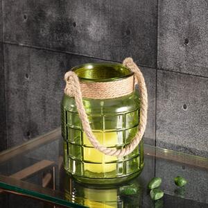 Świecznik szklany Grande green wys. 25cm