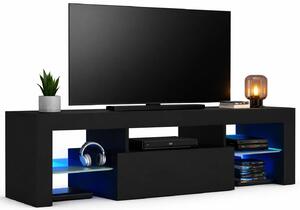 Czarna nowoczesna szafka RTV z LED G3-D64