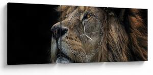 Obraz - Majestatyczny lew (z zegarem) (90x30 cm)