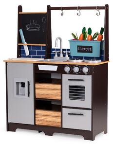 ECOTOYS TL40030 Drewniana kuchnia dla dzieci z akcesoriami