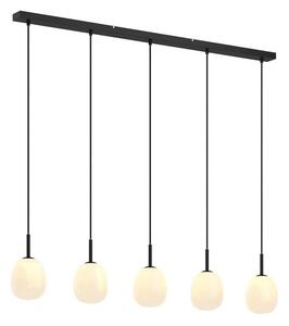 Lindby - Etiena 5 Lampa Wisząca Opal/Black