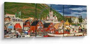 Obraz - Húsavík (z zegarem) (90x30 cm)