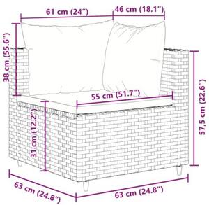 Zestaw Mebli Ogrodowych Komplet Wypoczynkowy Z Poduszkami 4-Częściowy Czarny Rattan Na Taras Balkon Ogród