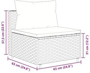 Zestaw Mebli Ogrodowych Komplet Wypoczynkowy Z Poduszkami 4-Częściowy Czarny Rattan Na Taras Balkon Ogród