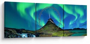 Obraz - Kirkjufell, Islandia (z zegarem) (90x30 cm)