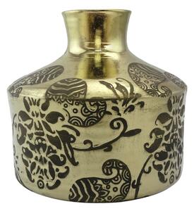 Wazon złoty roślinny motyw Golden Vase 20 cm