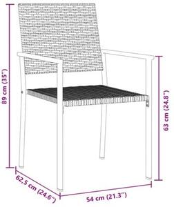 Zestaw Mebli Ogrodowych Komplet Jadalniany 3-Częściowy Czarny Rattan Na Taras Balkon Ogród