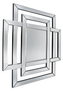 Lustro Zita II 100/110cm niespotykane kwadratowe w ramie z mniejszych przeplatających się ze sobą lustrzanych prostokątów