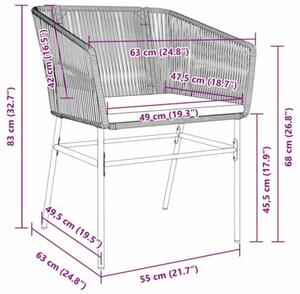 Zestaw Mebli Ogrodowych Komplet Jadalniany Z Poduszkami 5-Częściowy Szary Rattan Na Taras Balkon Ogród