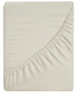 Prześcieradło EUROFIRANY Jersey Design 91 Soft z gumką 160 x 200 cm Kremowy