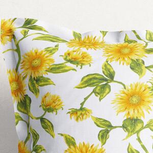 Goldea poszewka na poduszkę z ozdobną kantą bawełniana - słoneczniki 45 x 45 cm