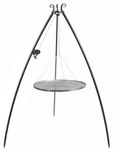 Grill na trójnogu z kołowrotkiem 200 cm, LARGO, ruszt stal naturalna, 60 cm | TYLETEGOTU
