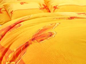 Pościel bawełniana ORANGE BUTTERFLY żółto-pomarańczowa Rozmiar pościeli: 70 x 90 cm | 140 x 200 cm
