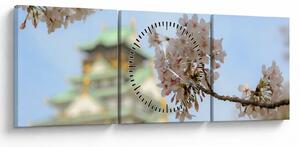 Obraz - Sakura (z zegarem) (90x30 cm)