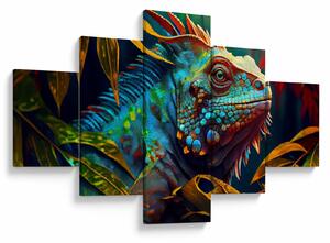 Obraz - Kolorowa iguana (125x70 cm)