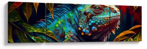 Obraz - Kolorowa iguana (170x50 cm)