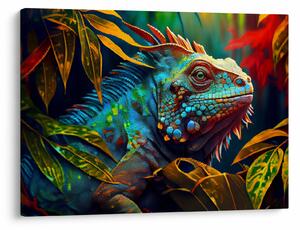 Obraz - Kolorowa iguana (70x50 cm)
