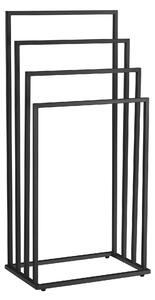 Stojak na ręczniki LINESTRO metalowy z 4 ramionami 93x45cm, czarny